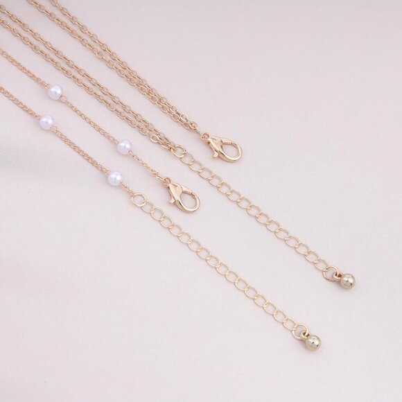 Boho Layered Emerald Pearl Choker Necklace Gold Emerald Pendant Necklace Tiny Pe - Picture 7 of 7